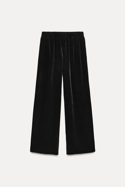 WIDE-LEG VELVET TROUSERS - Zara фото 9