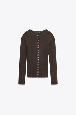 RIB KNIT CARDIGAN - Zara фото 4