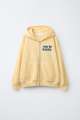 SUDADERA CAPUCHA ESTAMPADO / Amarillo