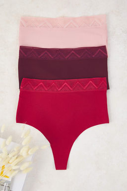 Lacivert-Cok Renkli 3lu Paket Micro Dantel Detayl? Tanga Orme Kulot THMAW26KU00028 - Trendyolmilla фото 6