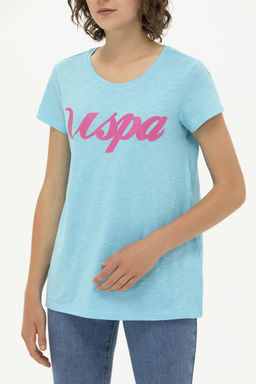 Женская бирюзовая футболка с круглым вырезом Неожиданная скидка в корзине - U.s. polo assn фото 6