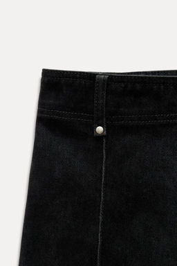ZW COLLECTION WIDE-LEG HIGH-WAIST FLOCKED JEANS - Zara фото 9