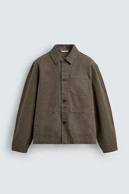 SOBRECAMISA RELAXED FIT CANVAS LAVADO / Marr?n / Topo - Zara фото 8
