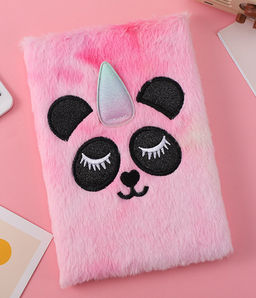 Блокнот плюшевый Pandacorn, pink, 21,5х15 см, плотность 70 гр.