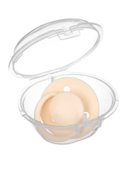 Соска-пустышка, от 6 мес., латекс, классическая, в контейнере, айвори, M&B