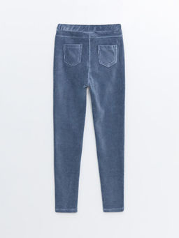 Beli Lastikli Kadife K?z ?ocuk Tayt