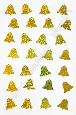 Пайетки "Колокольчик" 19*18 мм*500 гр (SF-3063), золотой