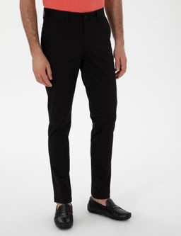 Siyah Slim Fit Pamuk Kar___ml_ Kanvas Pantolon - Cacharel фото 2