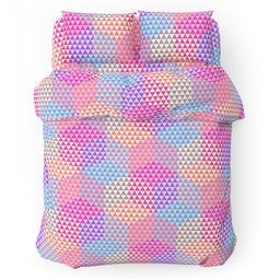 Постельное белье, комплект Евростандарт Гексагон, розовый, 4 предмета: пододеяльник на кнопках 200х215см, простыня 220х240см, 2 наволочки 70х70см с клапаном-запахом, поплин Комфорт 115г/м2, хлопок 100%, упаковка классическая ПВХ 34,5х41см, Дом - Домашняя мода фото 2