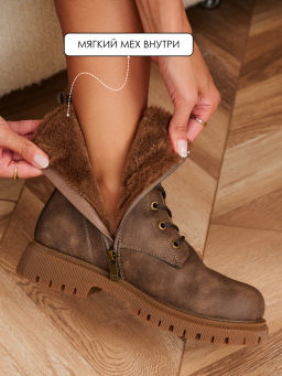 Ботинки жен., корич, э/н - S&I фото 3