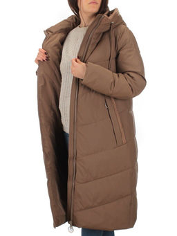 126 BROWN Пальто зимнее женское (200 гр. холлофайбер) - Фабричный китай фото 7