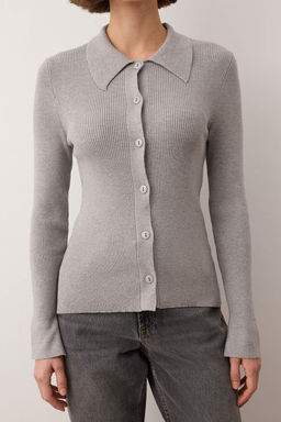 Wardrobe Essentials Gri Premium Iplik Polo Yaka Triko H?rka | TWOAW26HI00225