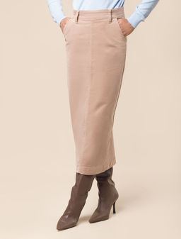 VILATTE / Юбка-карандаш из эластичного микро-вельвета  фото 4