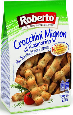 Палочки Хлебные Гриссини Кроккини миньон с розмарином "Roberto" 150 г