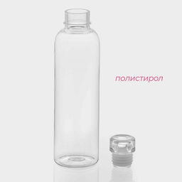 Бутылка для воды Доляна, 500 мл, 6?6?22.5 см, полистирол, цвет прозрачный  фото 2