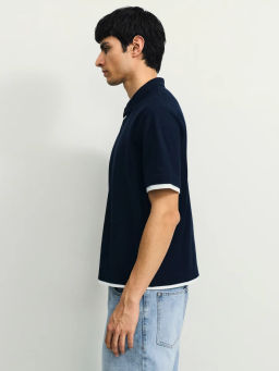 Футболка поло с констрастными вставками / Zarina  фото 3