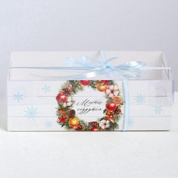 Коробка новогодняя для капкейка Happy New Year, 23×16×7.5 см