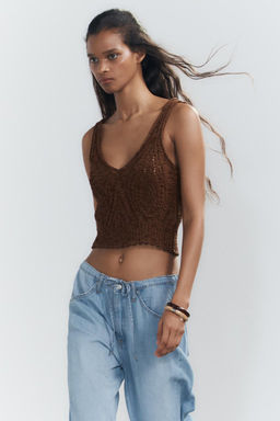 DRAWSTRING LOOSE-FITTING DENIM TROUSERS - Zara фото 3