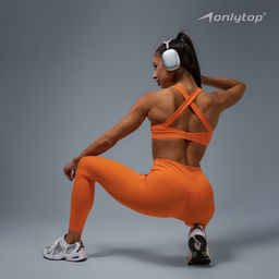 Легинсы женские спортивные ONLYTOP Comfort, размер 46 (L), оранжевые
