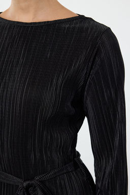 TRENDYOLMILLA Mor Premium Pilise Kumasl? Flare Kol Detayl? A-Line Midi Orme Elbise TWOAW24EL00125 фото 20