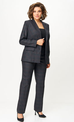 Костюм БелЭльСтиль 412/609 серо-коричневая клетка фото 10