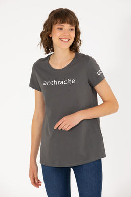 U. S. Polo Assn Женская футболка антрацитового цвета с круглым вырезом