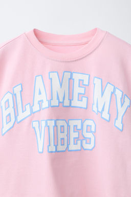 CAMISETA VARSITY TEXTO / Rosa / Blanco - Zara фото 4