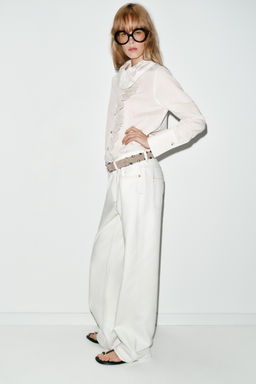 STRIPED SHIRT WITH RUFFLES - Zara фото 13