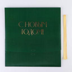 Цена за 2 шт. Складная коробка подарочная С новым годом, тиснение, зеленый, 31 24,5 9 см - Дарите счастье фото 6