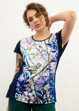 Туника с шёлковой вставкой