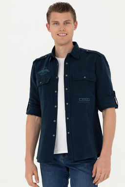 Мужская темно-синяя рубашка с длинным рукавом - U.s. polo assn фото 10