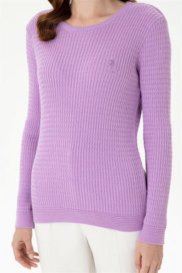 Женский сиреневый базовый свитер - U.s. polo assn фото 6