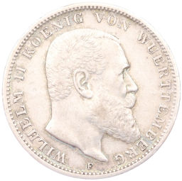 Монета 3 марки 1909 года F Германия (Вюртемберг)