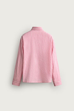 CAMISA RELAXED FIT CUADROS TEXTURA / Rosa - Zara фото 7