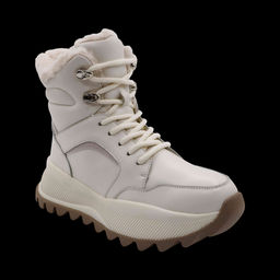 Ботинки на меху В127 бежевые