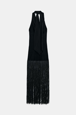 VESTIDO HALTER FLECOS ZW COLLECTION / Negro - Zara фото 8