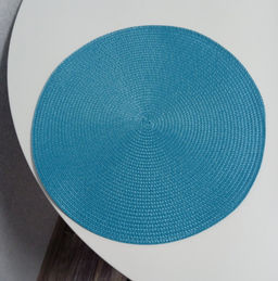 Салфетка для сервировки (мат на стол) 38см, круглая, бирюзовая, Y6-2542 (326270) /DANIKS/