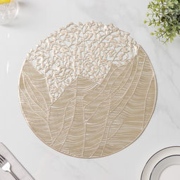 Цена за 5 шт. Салфетка сервировочная на стол Доляна «Фэйви», d=38 см, золотая