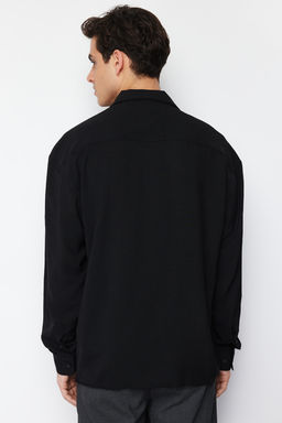 TRENDYOL MAN Beyaz Oversize Fit Apas Yaka Yazl?k Keten Gorunumlu Gomlek TMNSS23GO00053 - Trendyolmilla фото 24