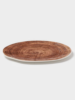 Блюдо для подачи Magistro Wood, 16×14×0.6 см, фарфор, коричневое