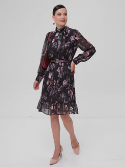 Платье из креп-шифона с принтом