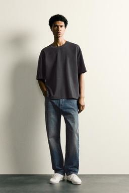 CAMISETA RELAXED FIT COSTURA / Antracita oscuro