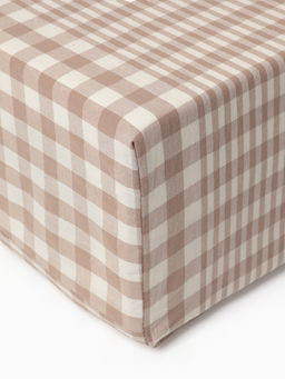 Простыня на резинке 1.5-спальная Этель Beige cage, 140200+30 см, жатый хлопок  фото 4