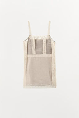 PLEATED LACE STRAPPY DRESS - Zara фото 7
