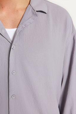 TRENDYOL MAN Beyaz Oversize Fit Apas Yaka Yazl?k Keten Gorunumlu Gomlek TMNSS23GO00053 - Trendyolmilla фото 56