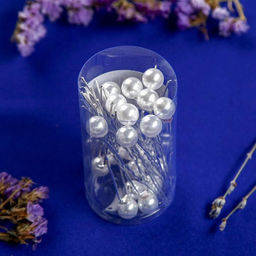 Цена за 12 шт. Шпилька для волос «Жемчужинка», 1 см, белая