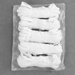 Цена за 5 шт. Резинка бельевая, 10 мм, 10±1 м, белая