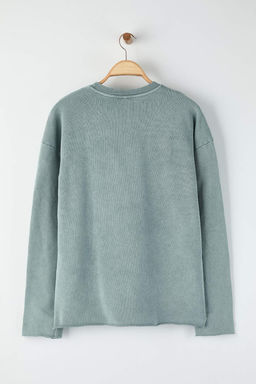 Gri Yeni Oversize/Genis Kesim Eskitme/Soluk Efekt Kal?n Sweatshirt TMNAW26SW00022