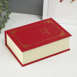 Шкатулка - книга для украшений «Магическая книга», искусственная кожа, красная, 15.5×21.5×7 см