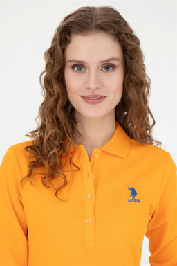 Женский оранжевый базовый свитшот - U.s. polo assn фото 2